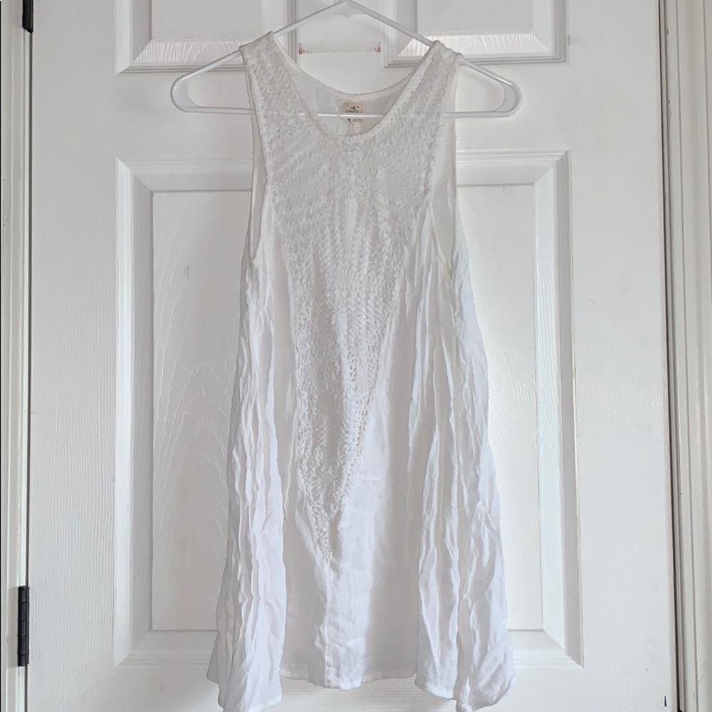 White swim suit cover
